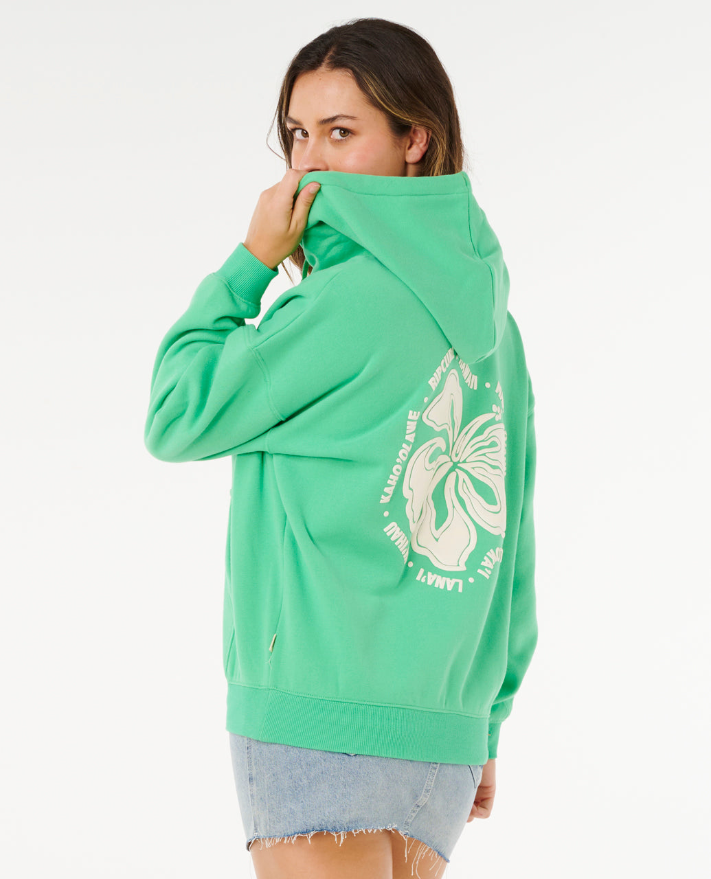 Rip Curl Surf Puff Heritage Hood Puffy Print Womens