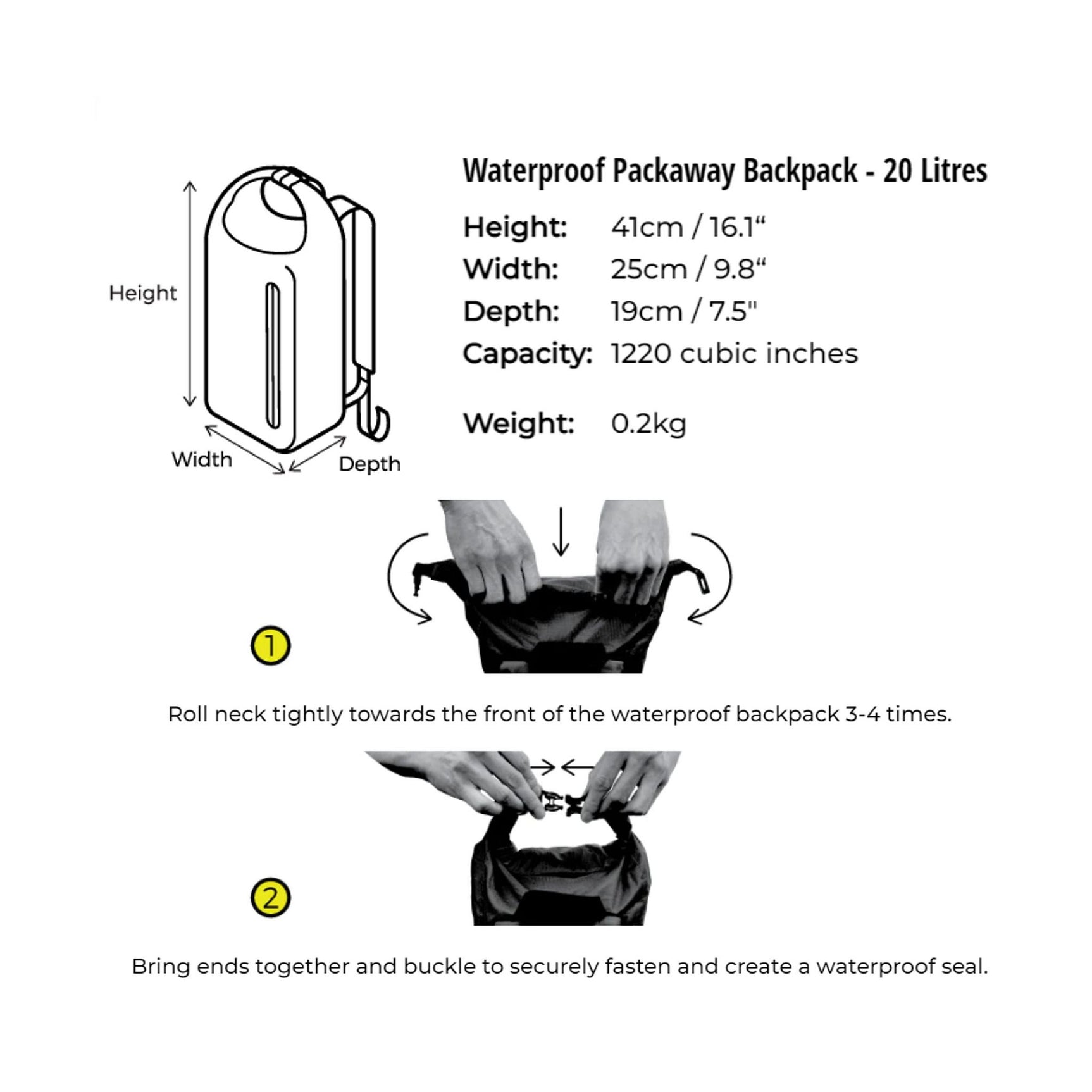 OverBoard waterproof space-saving backpack
