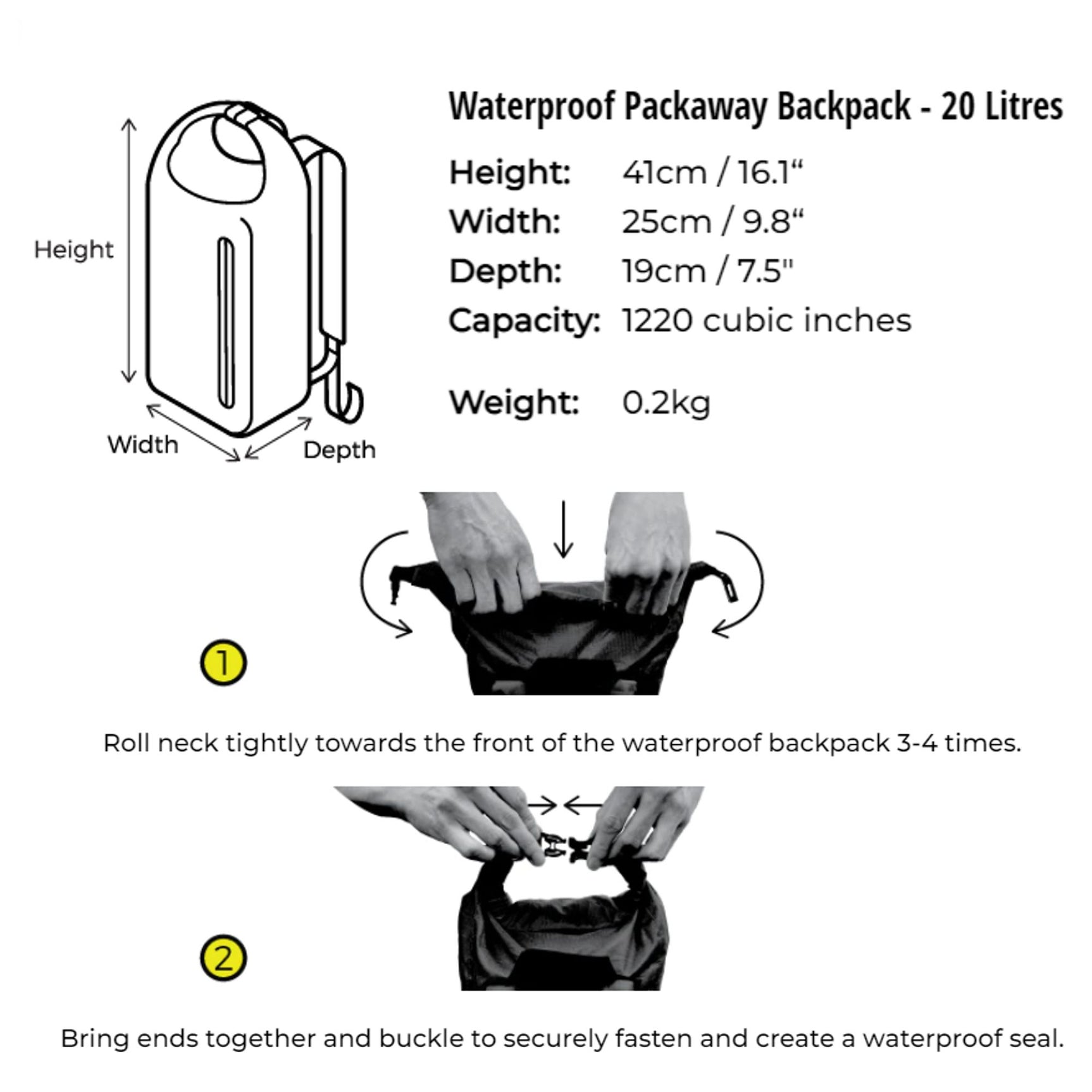 OverBoard Waterproof Packaway Backpack