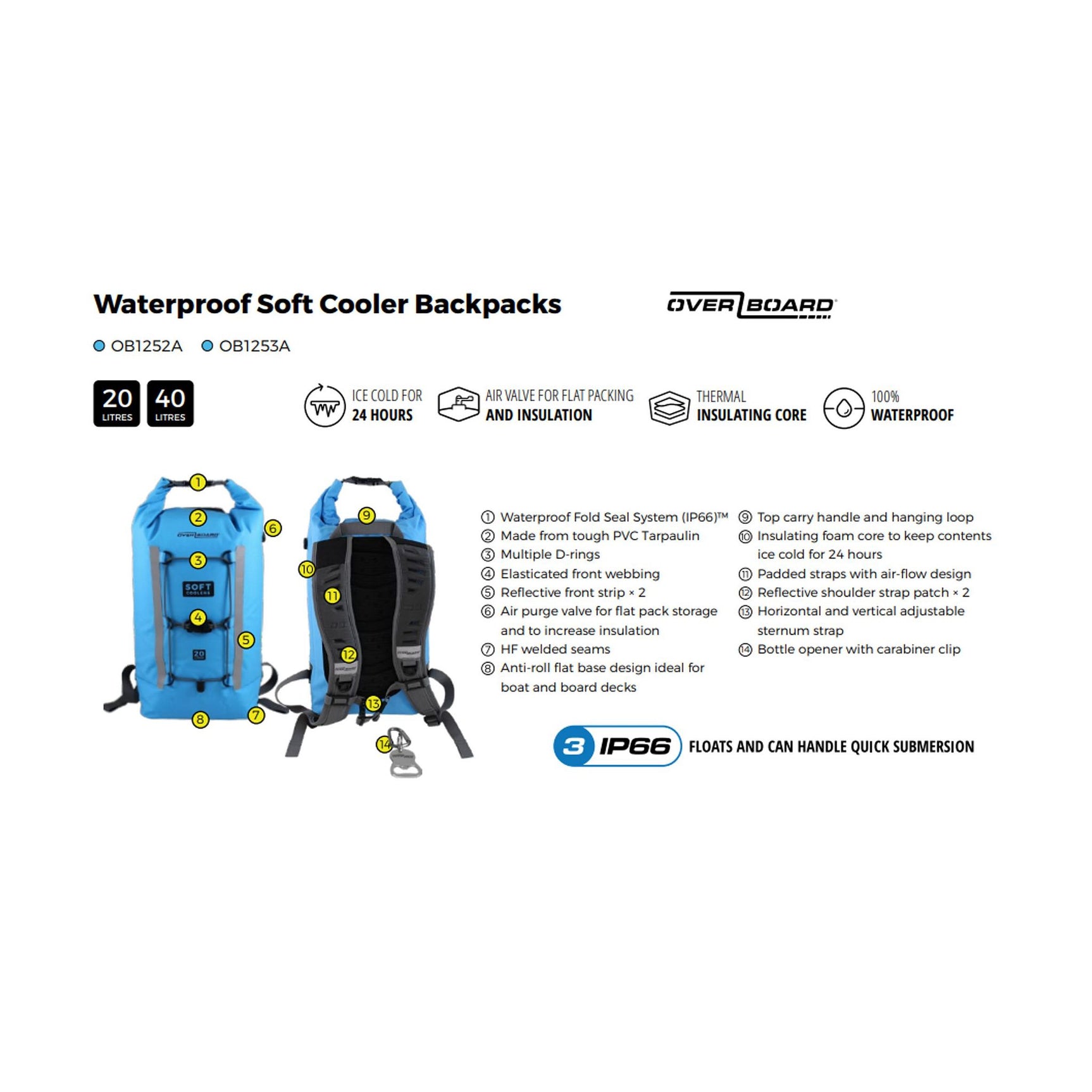 OverBoard Soft Cooler Backpack Cooler bag