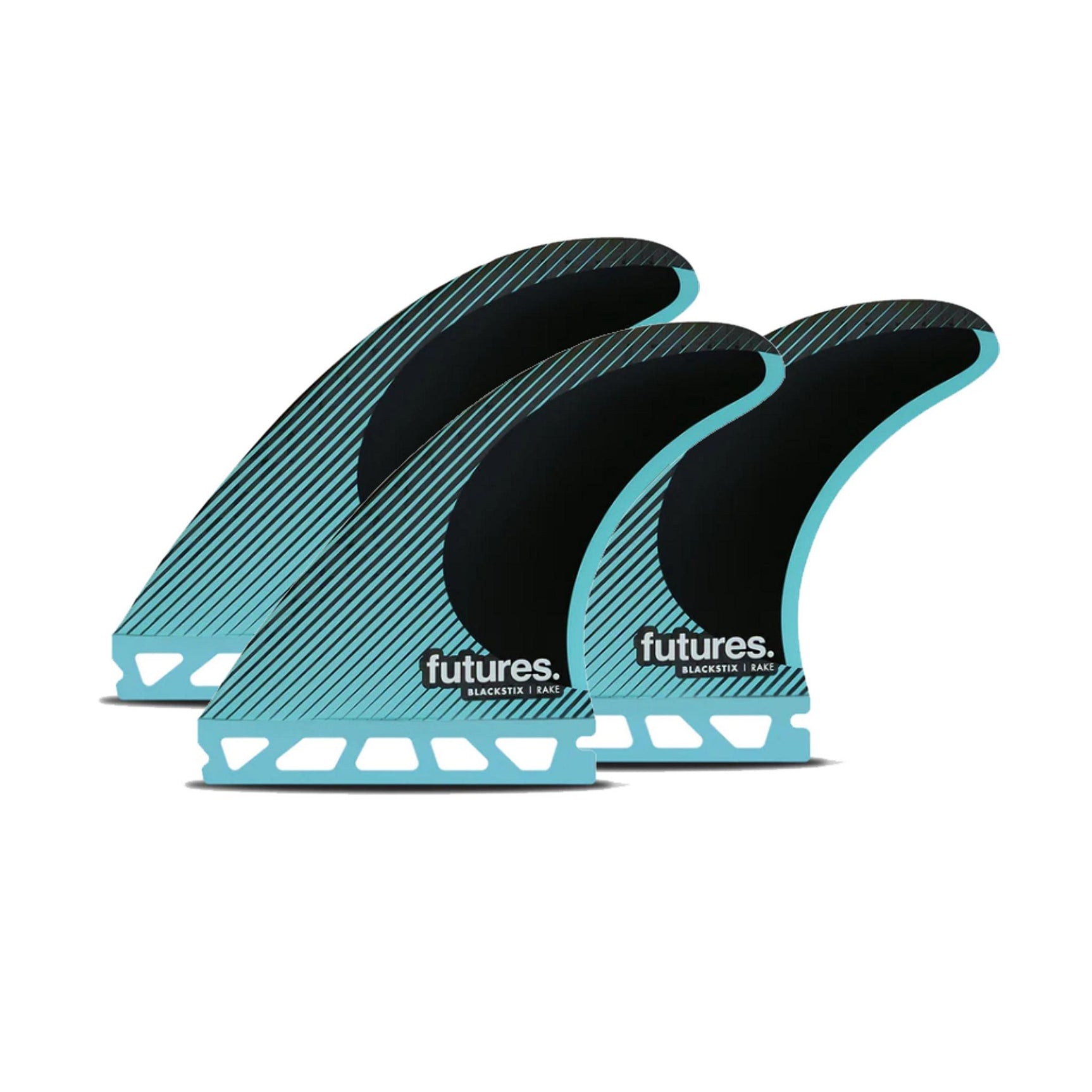 FUTURES Thruster Fin Set R4 Blackstix Rake