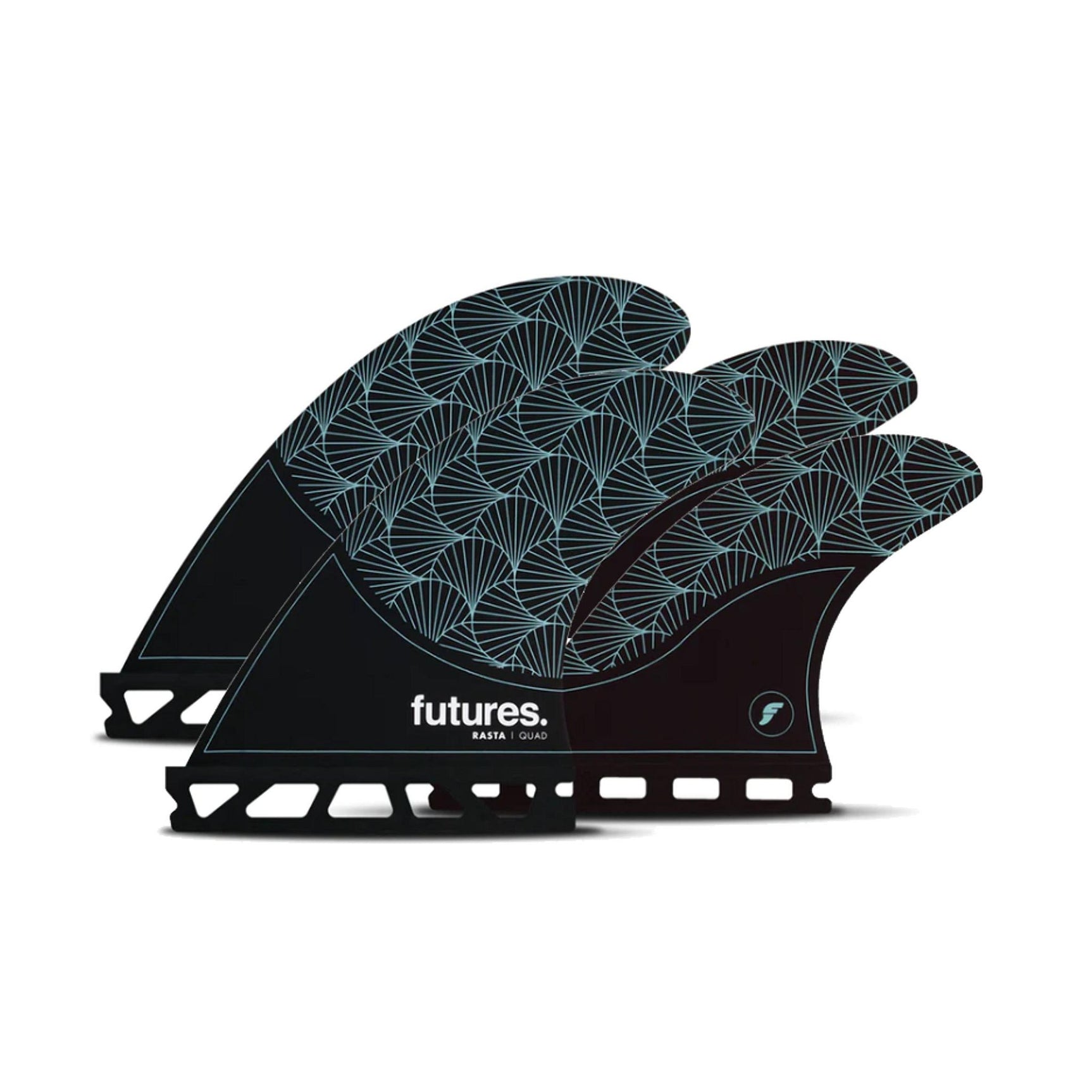 FUTURES Quad 4 Fin Set Rasta Honeycomb