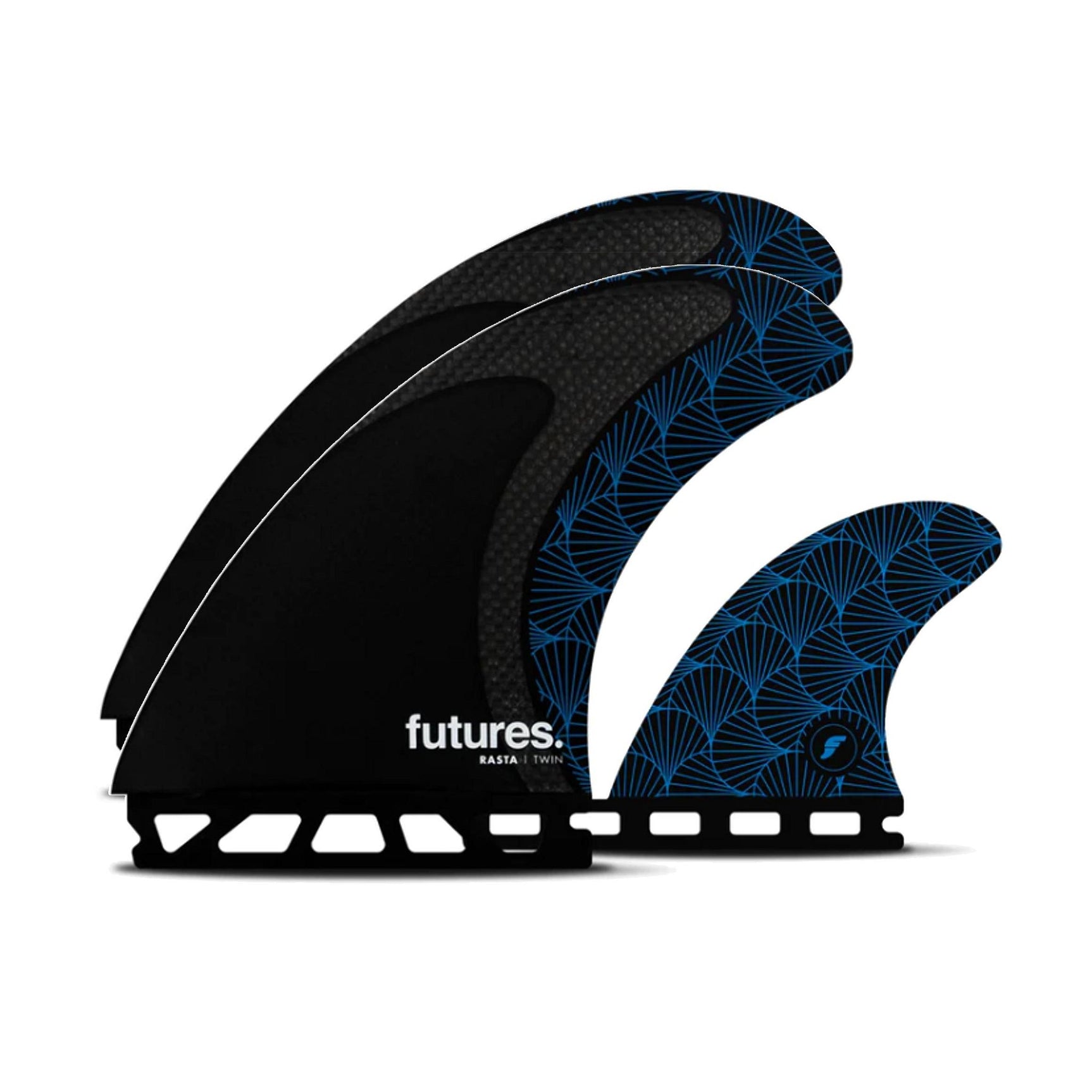 Futures Twin Tri Fin Set Rasta Honeycomb Carbon