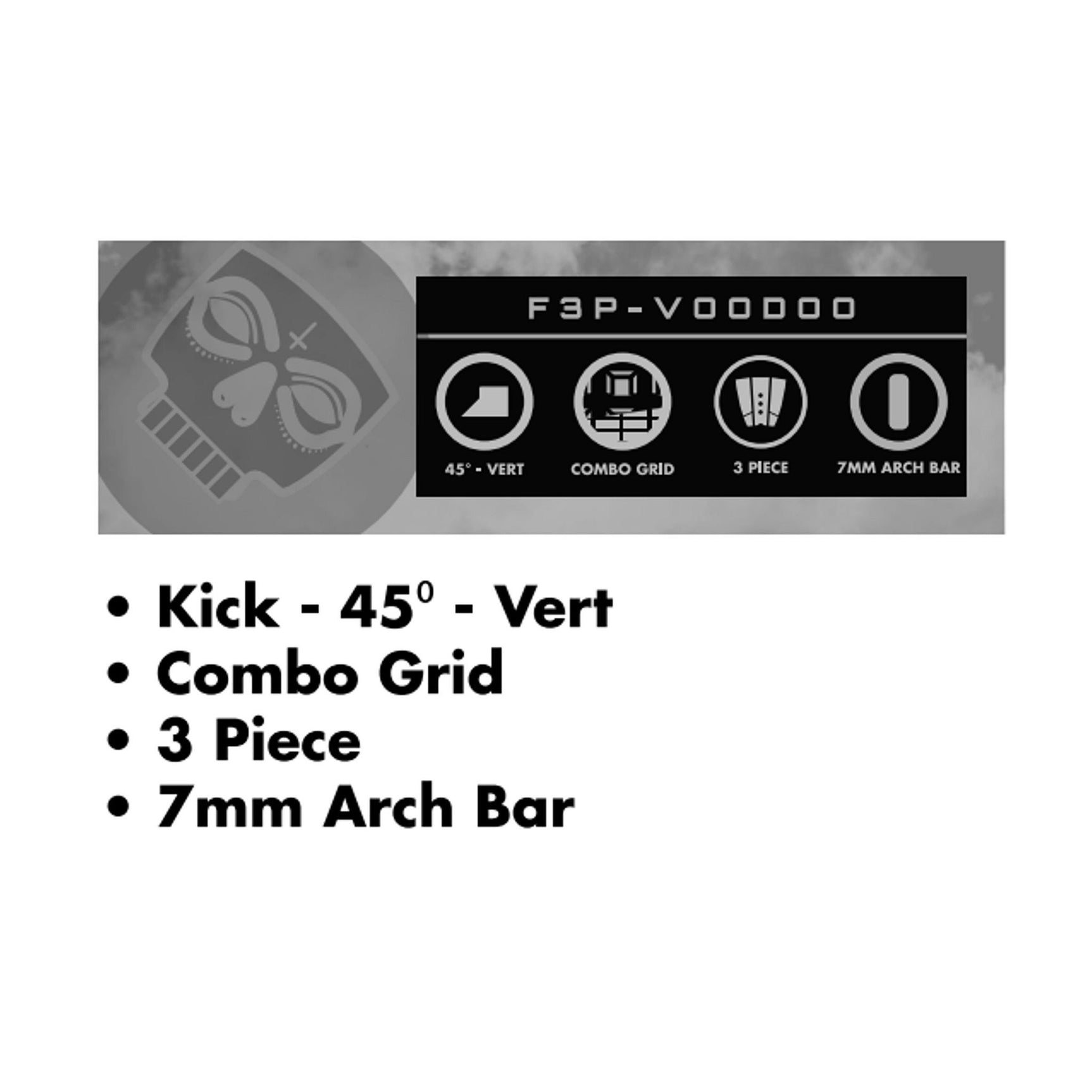FUTURES Traction Pad Surfboard Footpad 3pc Voodoo