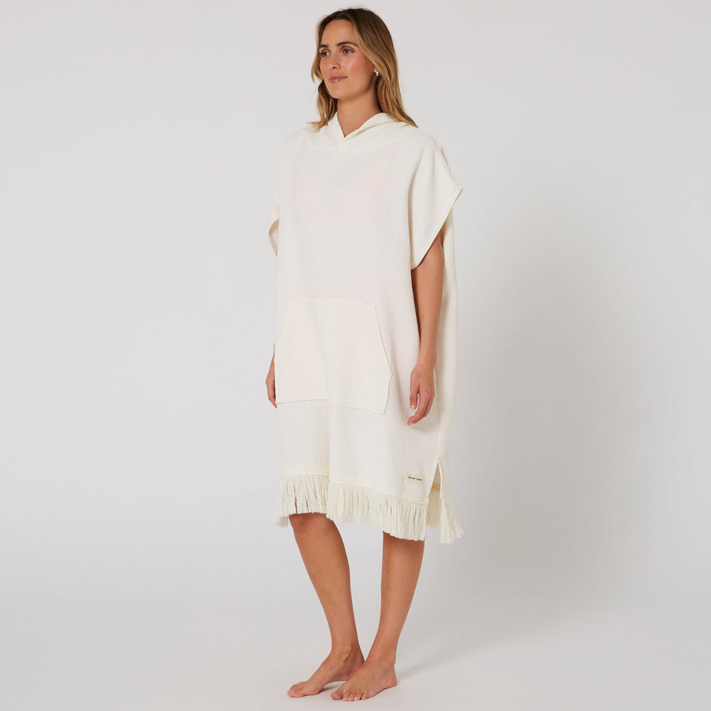 Ocean & Earth Ladies Waffle Hooded Poncho