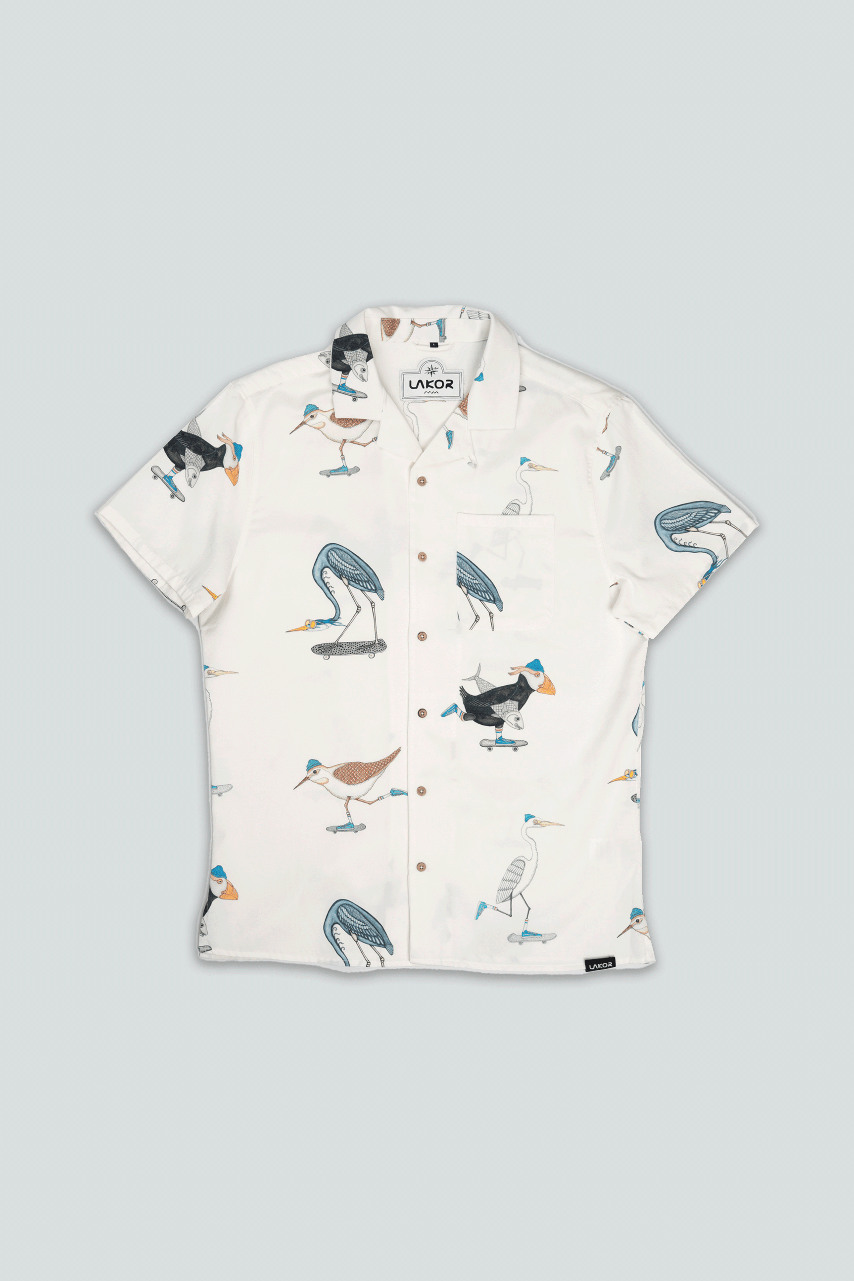Skating Birds Short Sleeve Shirt