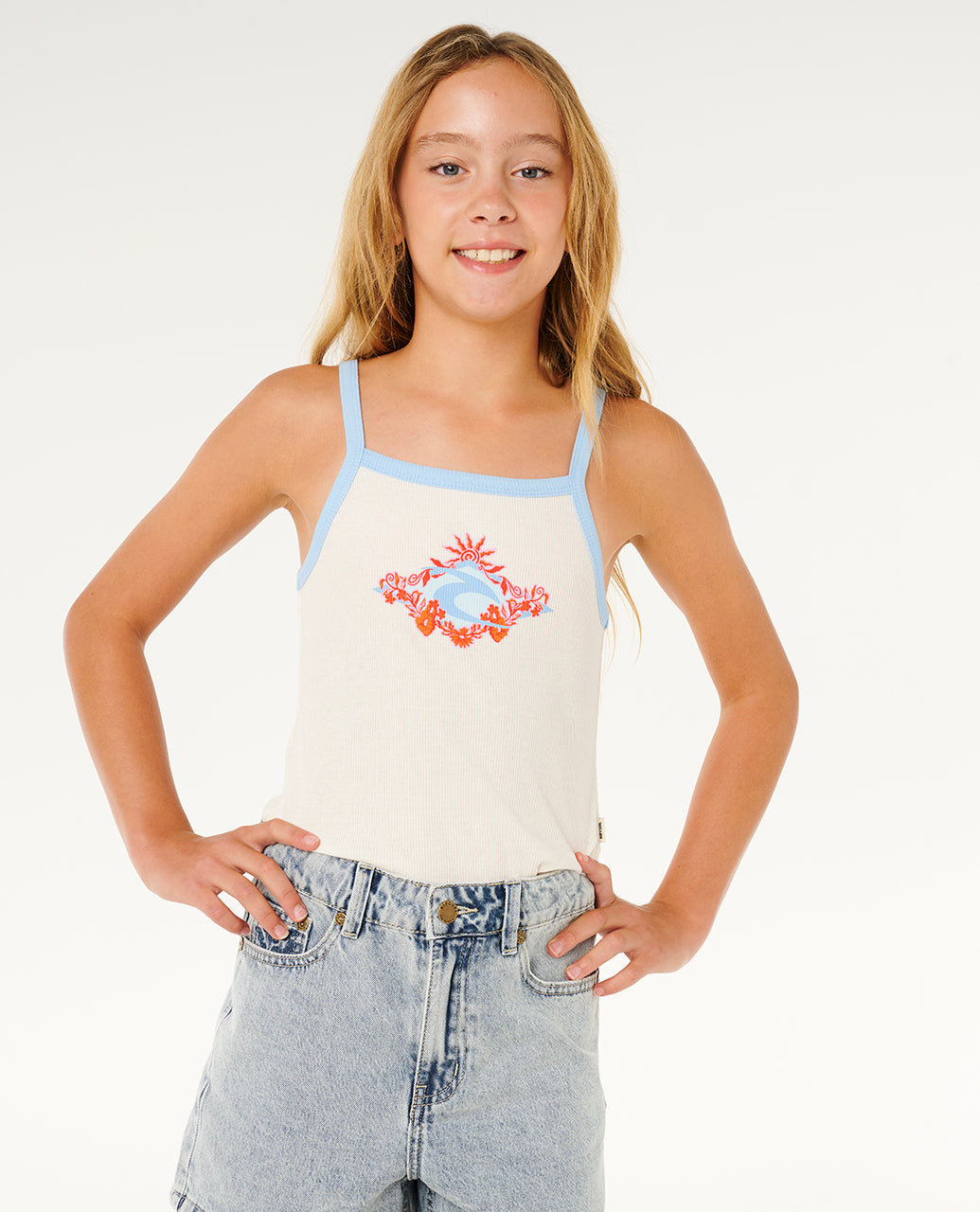Rip Curl Sunshine Squad Rib Tank - Girls