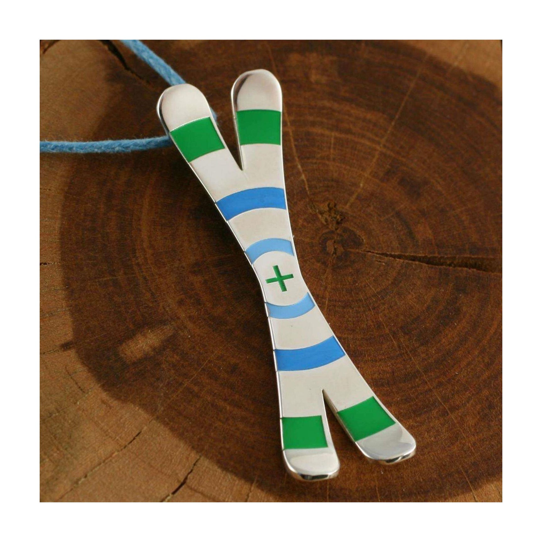Silver+Surf Schmuck Ski Cross Circle Winter