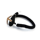 Silver+Surf Silver Jewelry Boat Anchor Wood Bracelet
