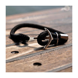 Silver+Surf Silver Jewelry Boat Anchor Wood Bracelet