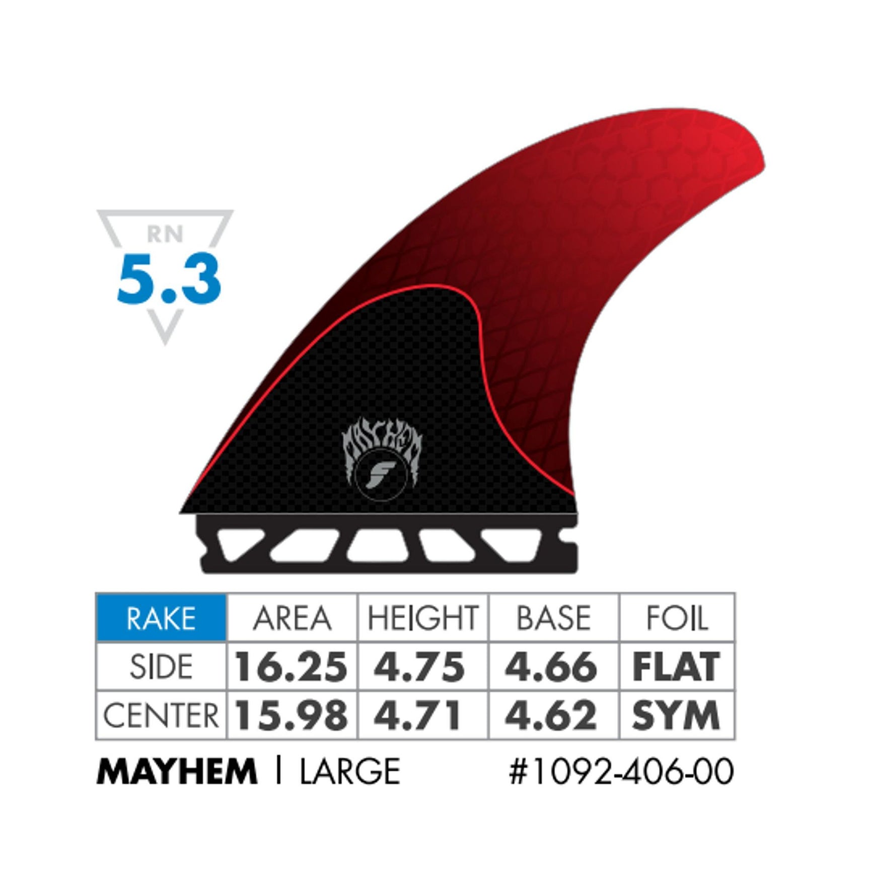 FUTURES Thruster Fin Set Mayhem 3.0 Honeycomb