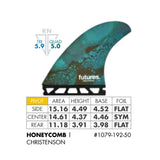 FUTURES Quad Thruster 5 Fin Set Christenson Honeycomb
