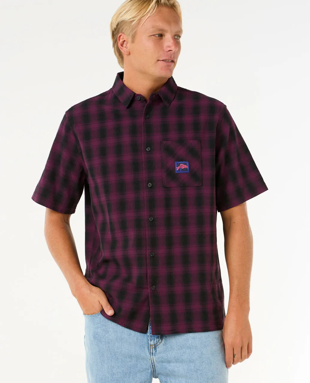 Rip Curl Raw Energy S/S Plaid Shirt Mens