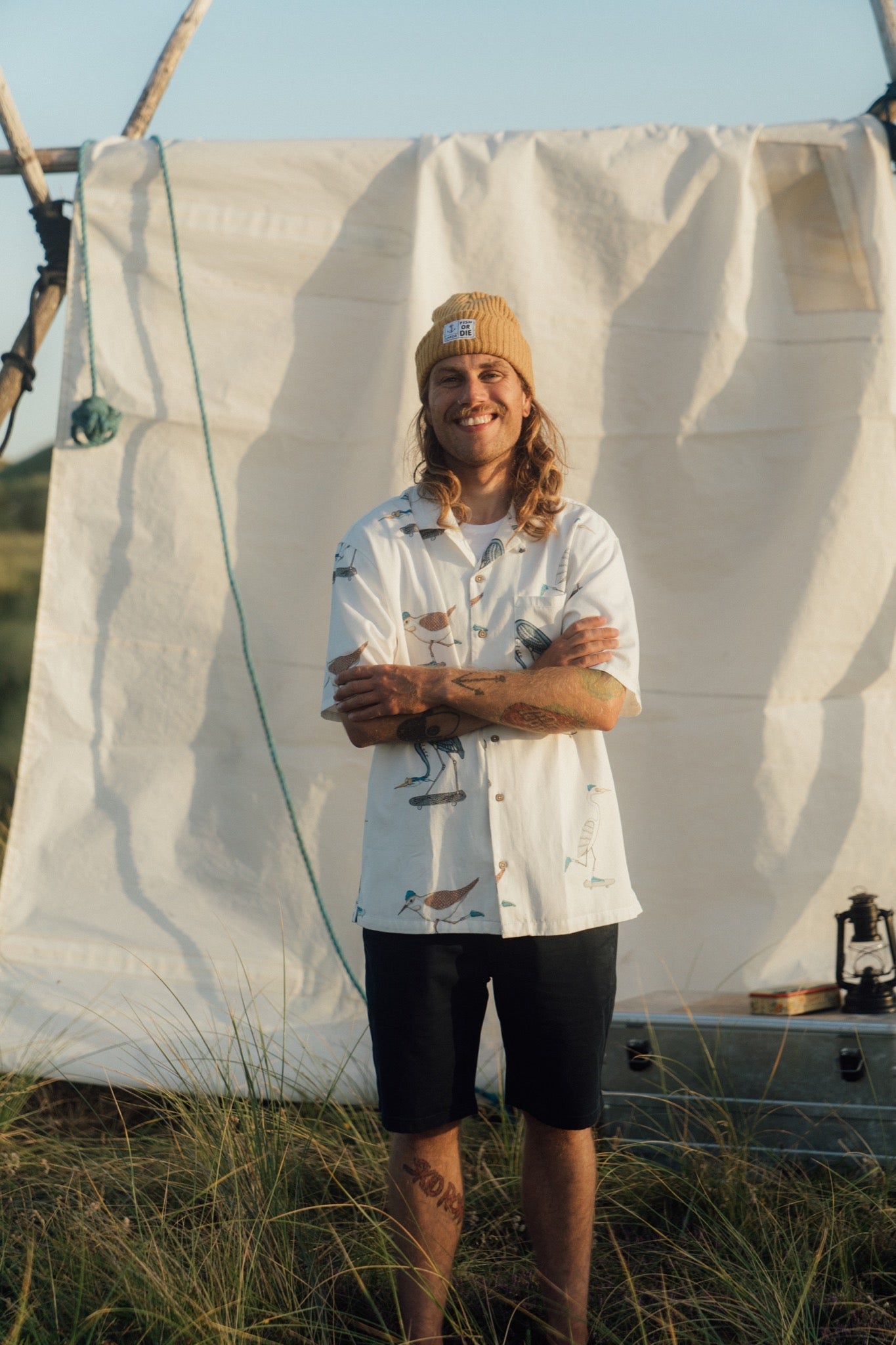 Skating Birds Short Sleeve Shirt